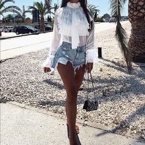 NWT-Pussy bow blouse white